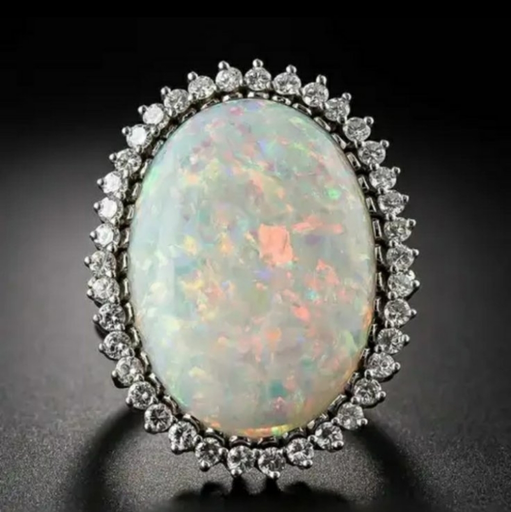 New Fire Opal Silver Plated 💍 - Picture 5 of 6